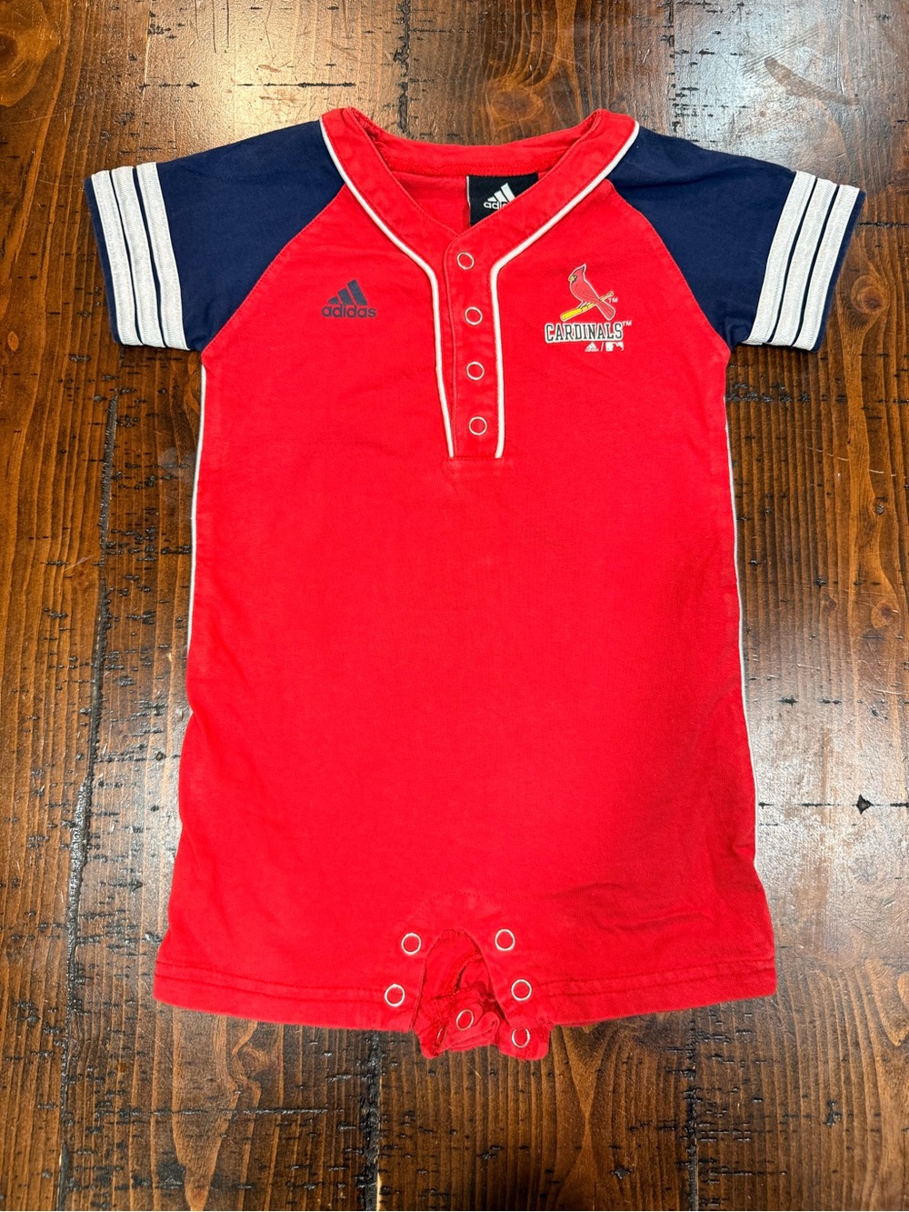 adidas Kids Cardinals Red and Navy Baseball Romper